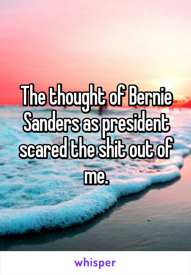 The thought of Bernie Sanders as president scared the shit out of me.