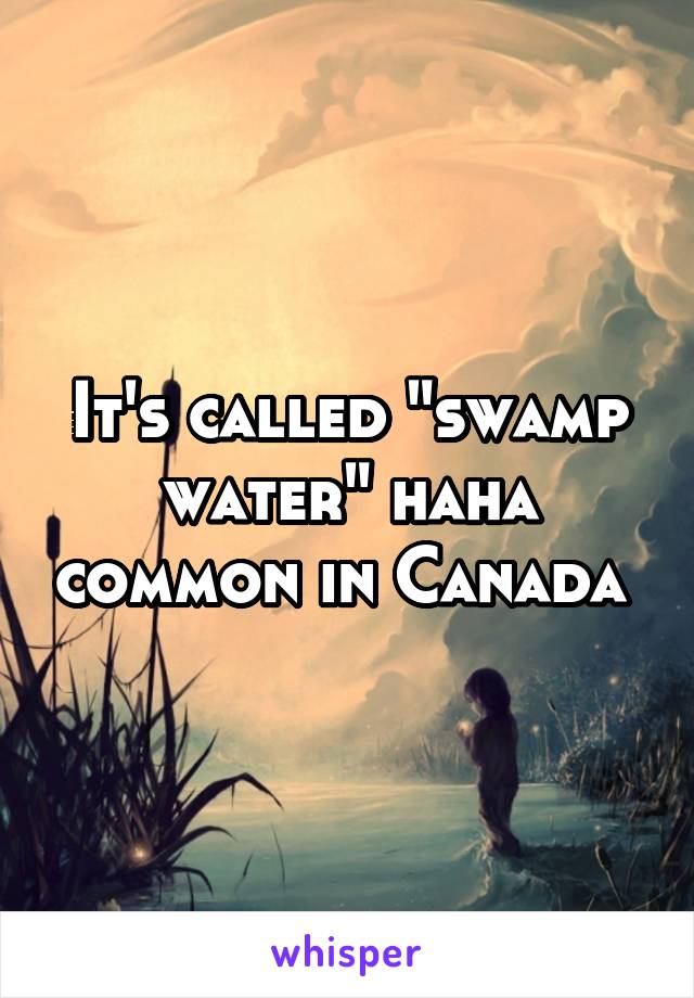 It's called "swamp water" haha common in Canada 