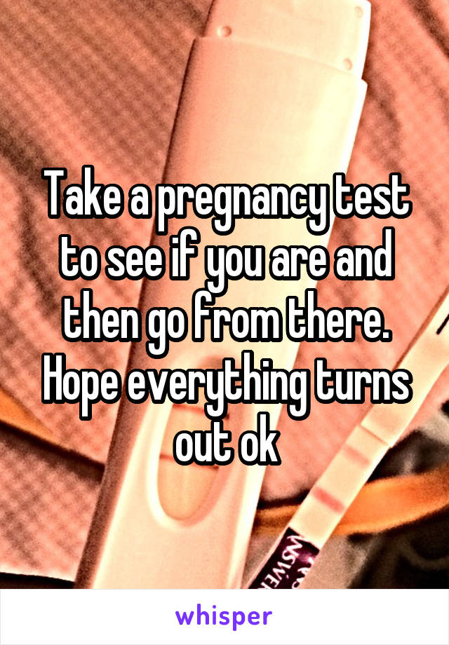 Take a pregnancy test to see if you are and then go from there. Hope everything turns out ok