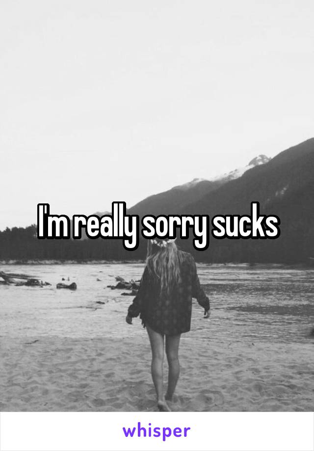 I'm really sorry sucks