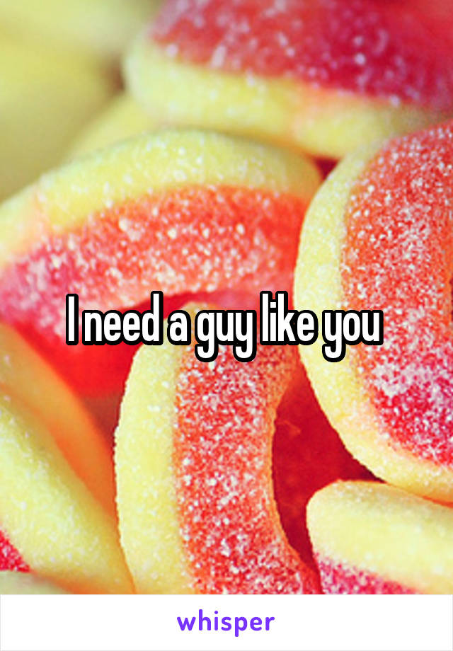 I need a guy like you 