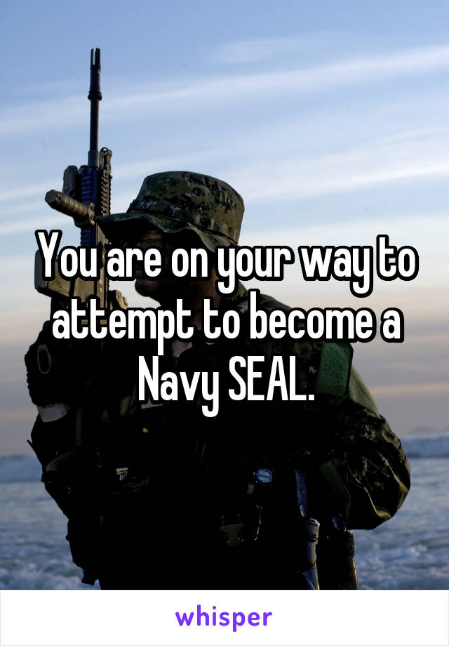 You are on your way to attempt to become a Navy SEAL.