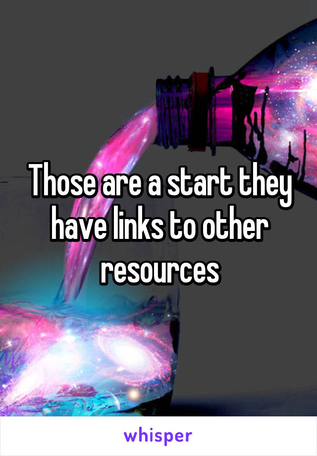 Those are a start they have links to other resources