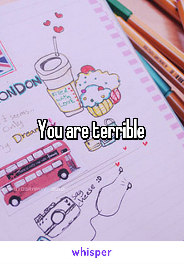You are terrible 