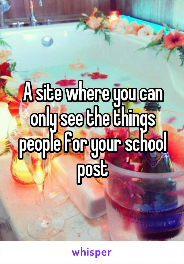 A site where you can only see the things people for your school post