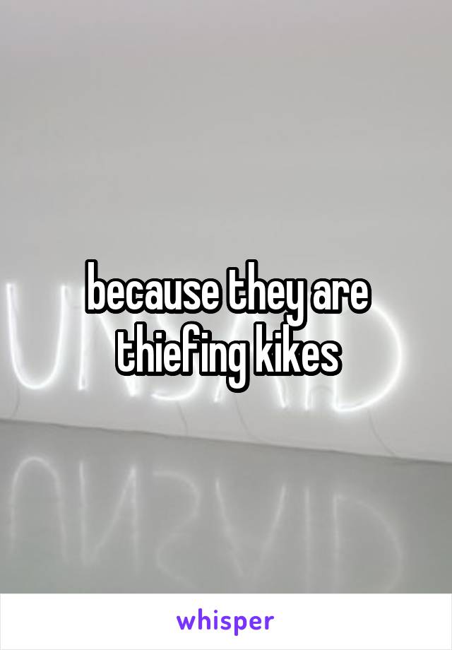 because they are thiefing kikes