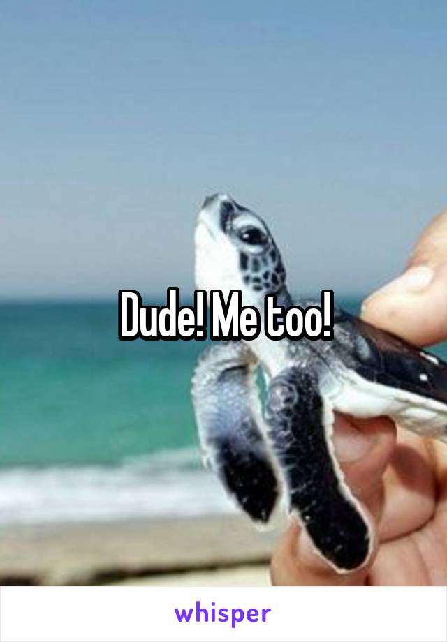 Dude! Me too!