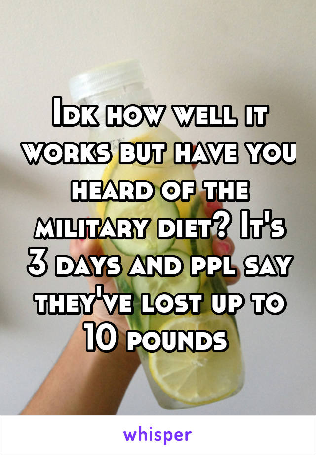 Idk how well it works but have you heard of the military diet? It's 3 days and ppl say they've lost up to 10 pounds 