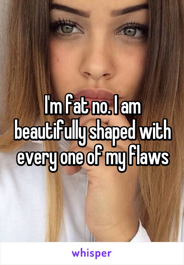 I'm fat no. I am beautifully shaped with every one of my flaws