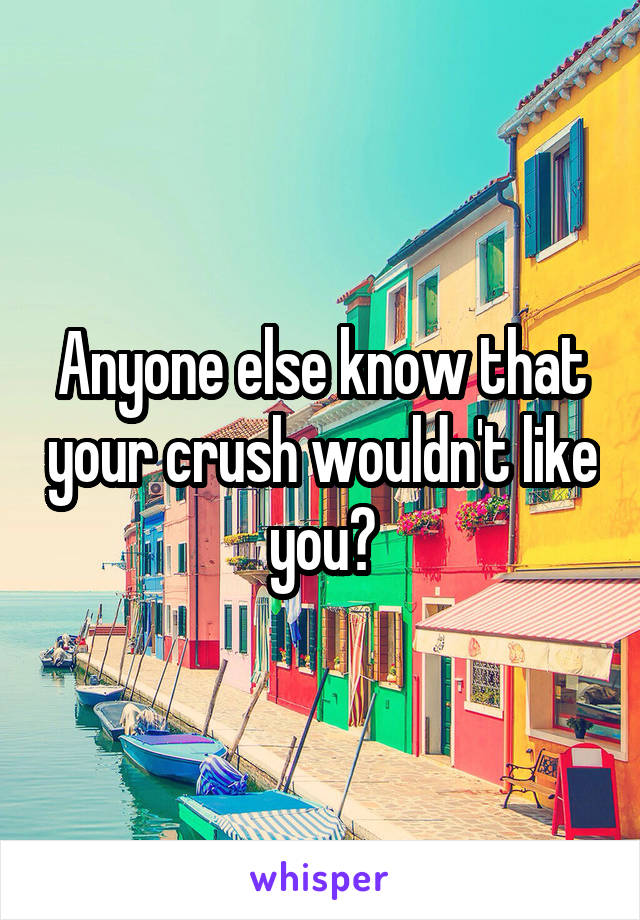 Anyone else know that your crush wouldn't like you?