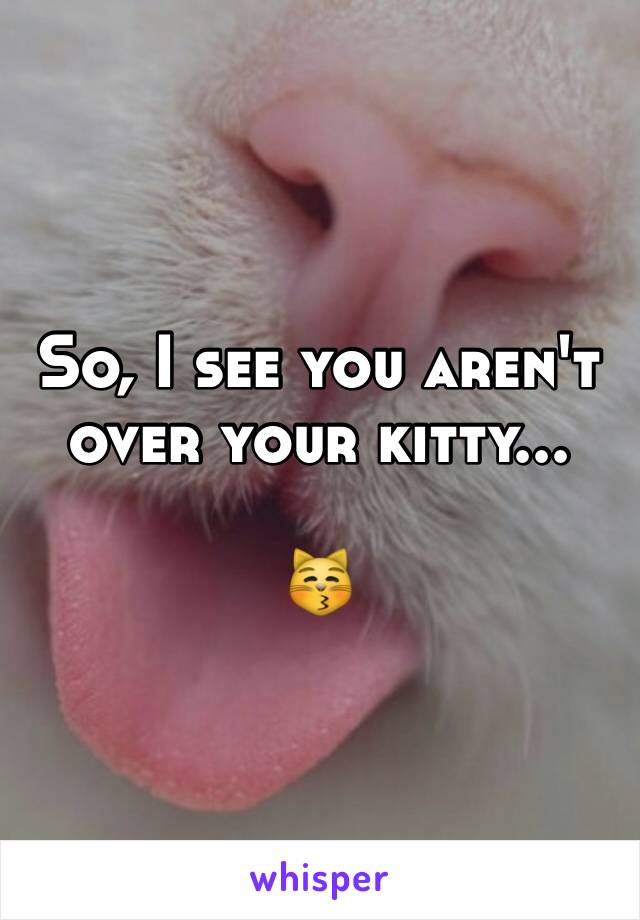 So, I see you aren't over your kitty... 

😽