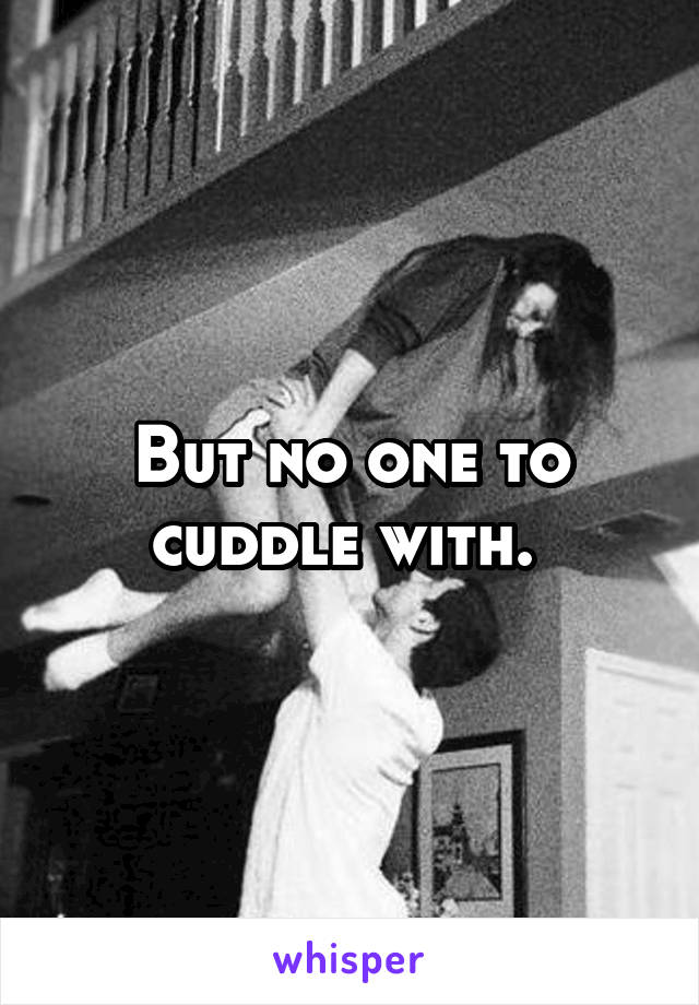 But no one to cuddle with. 
