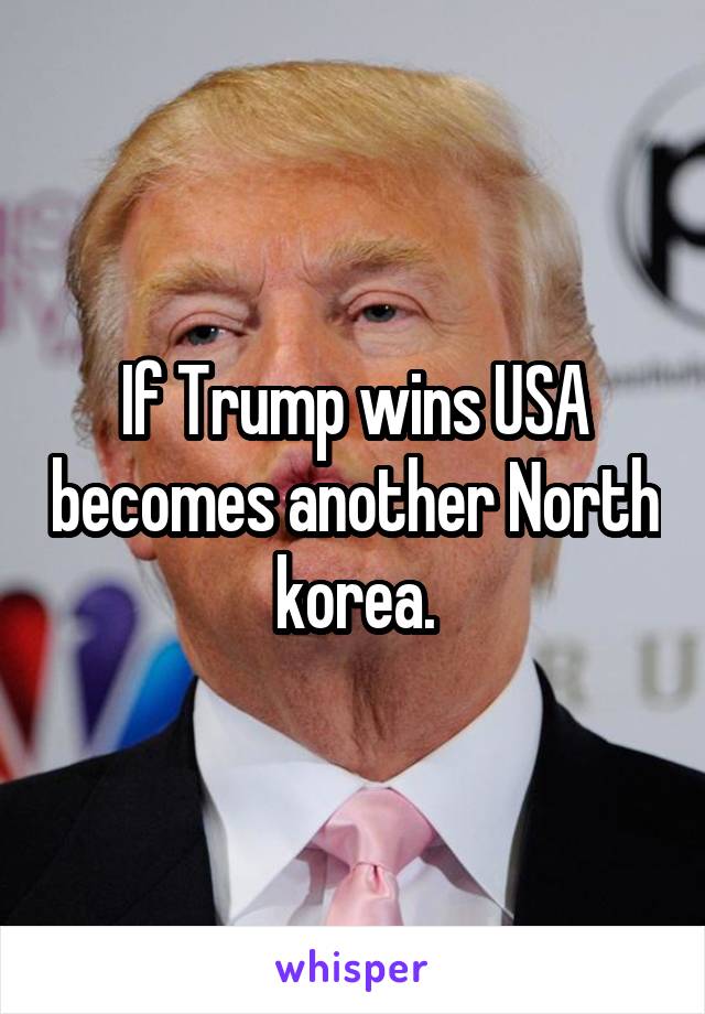 If Trump wins USA becomes another North korea.