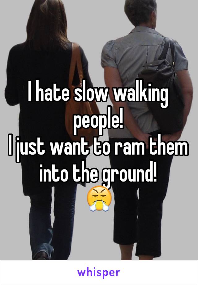 I hate slow walking people!
I just want to ram them into the ground!
😤