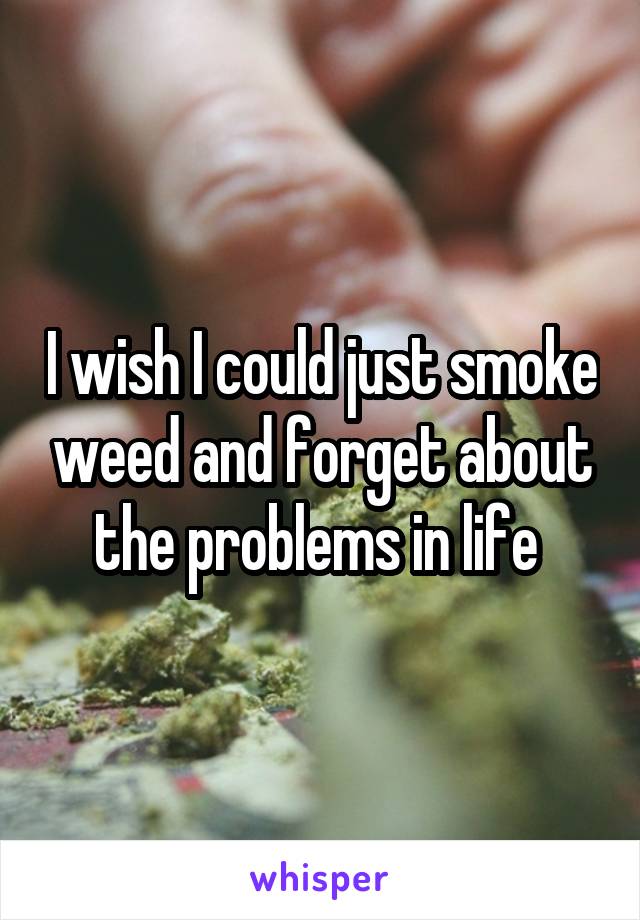 I wish I could just smoke weed and forget about the problems in life 