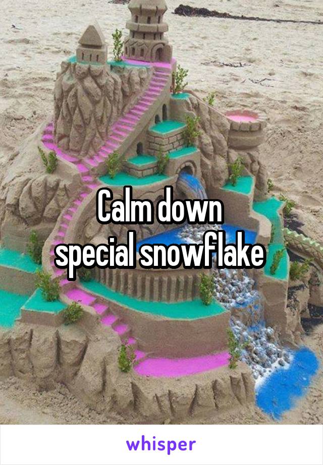 Calm down 
special snowflake 