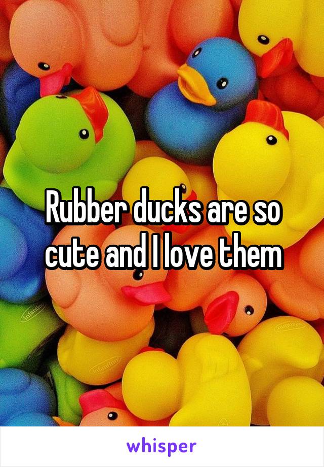 Rubber ducks are so cute and I love them