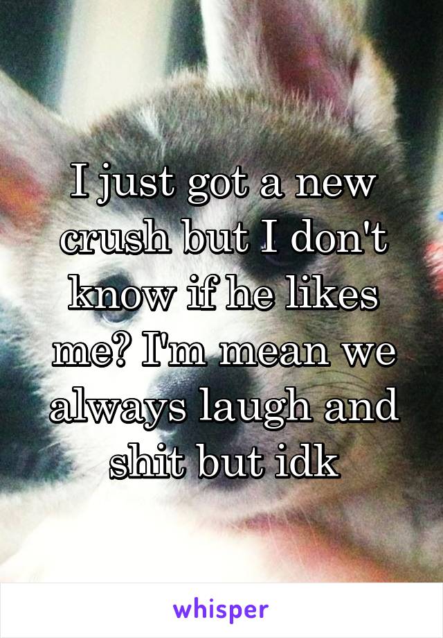 I just got a new crush but I don't know if he likes me? I'm mean we always laugh and shit but idk