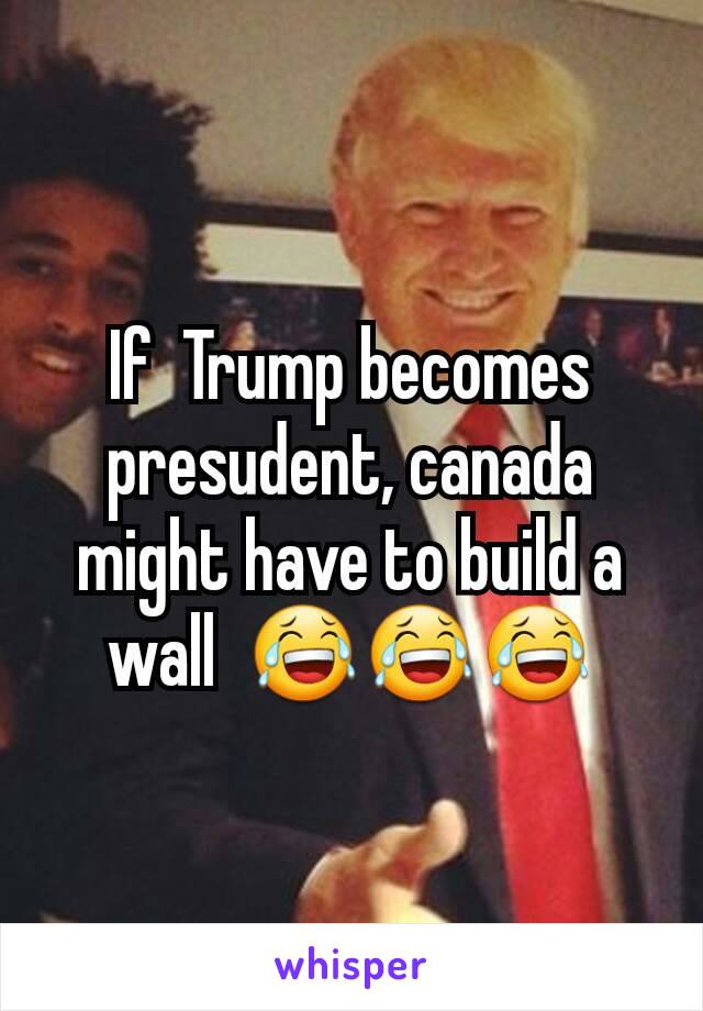 If  Trump becomes presudent, canada might have to build a wall  😂😂😂