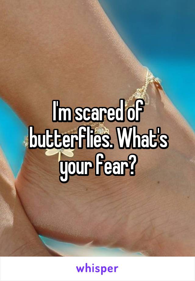 I'm scared of butterflies. What's your fear?