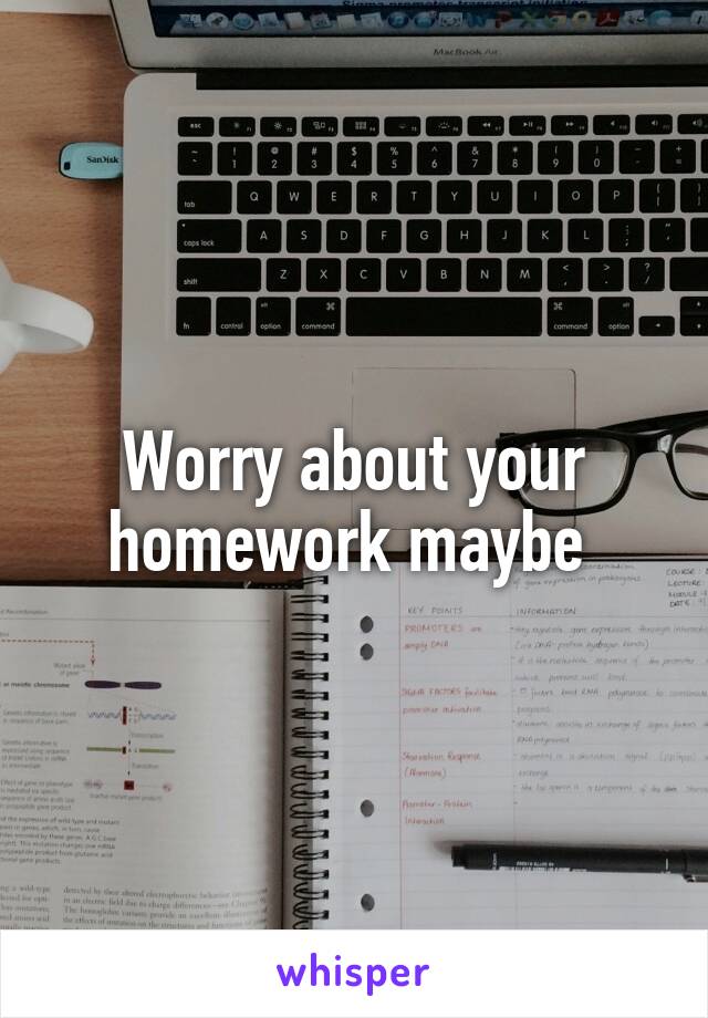 Worry about your homework maybe 