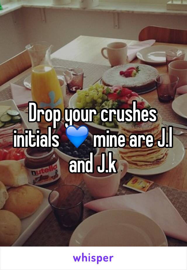 Drop your crushes initials 💙 mine are J.l and J.k 