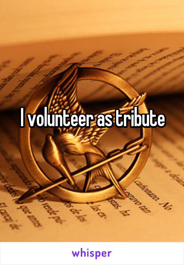 I volunteer as tribute
