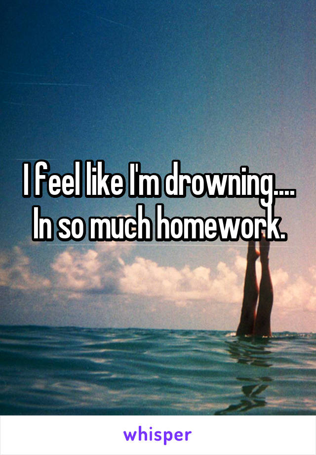 I feel like I'm drowning.... In so much homework.
