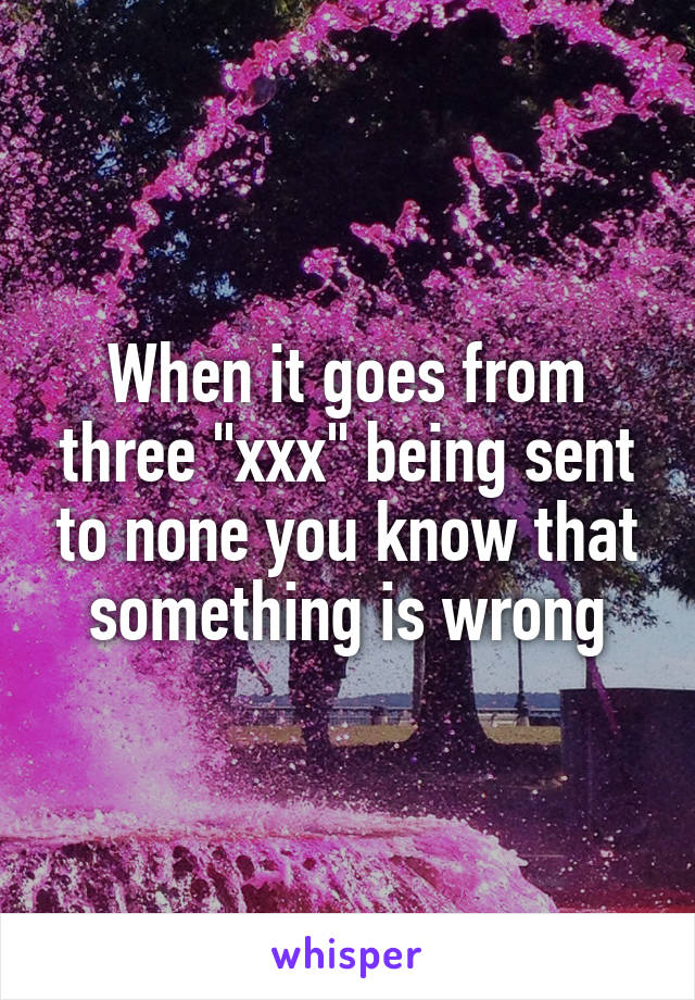 When it goes from three "xxx" being sent to none you know that something is wrong