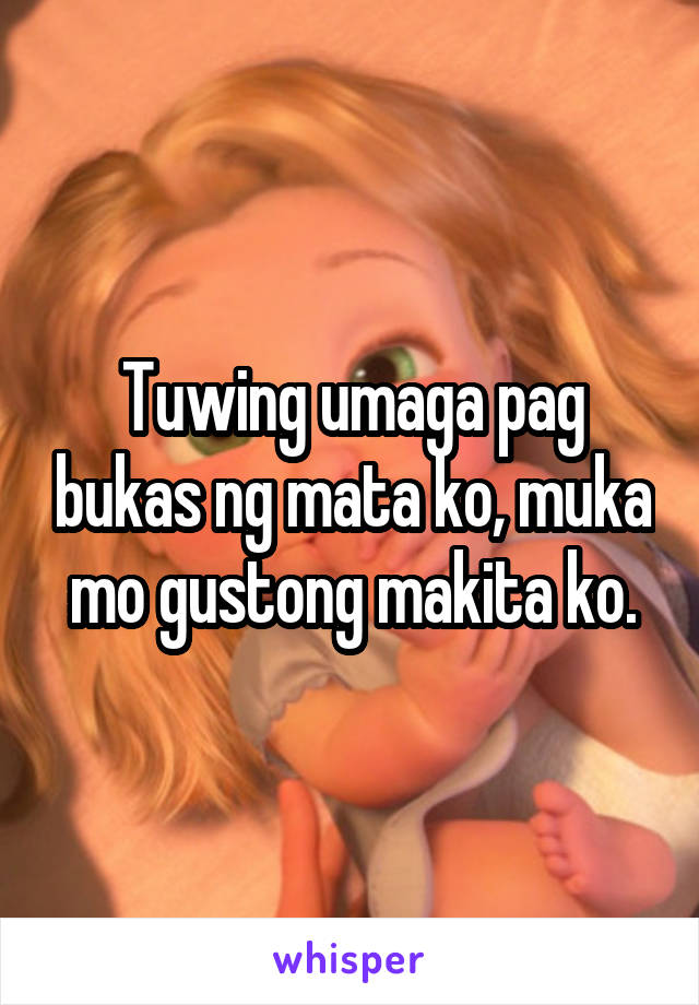 Tuwing umaga pag bukas ng mata ko, muka mo gustong makita ko.