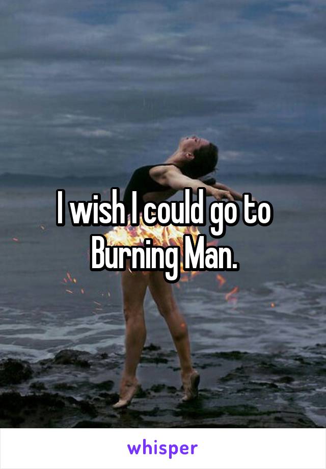 I wish I could go to Burning Man.