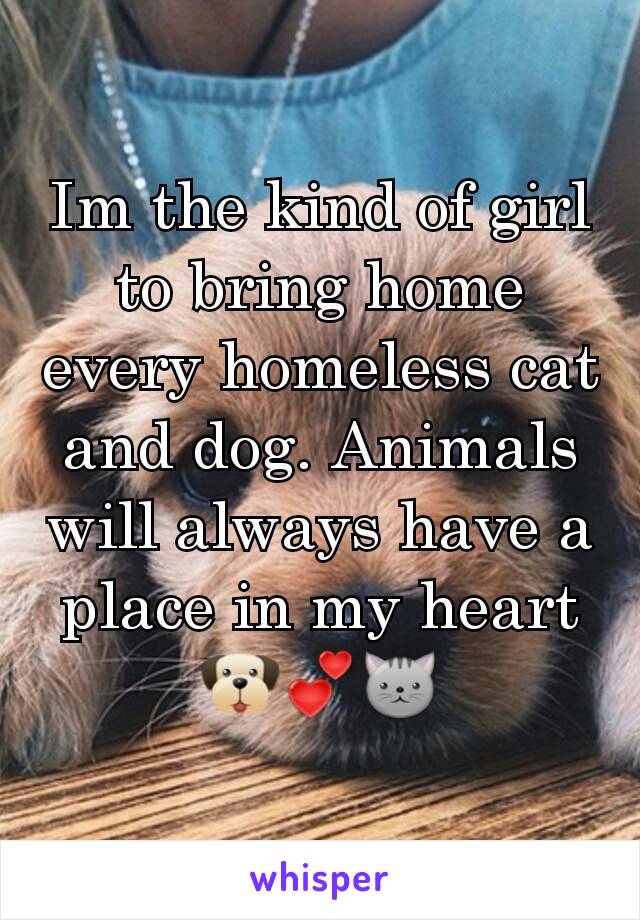 Im the kind of girl to bring home every homeless cat and dog. Animals will always have a place in my heart 🐶💕🐱