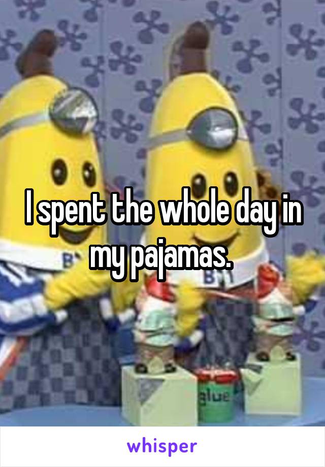 I spent the whole day in my pajamas. 