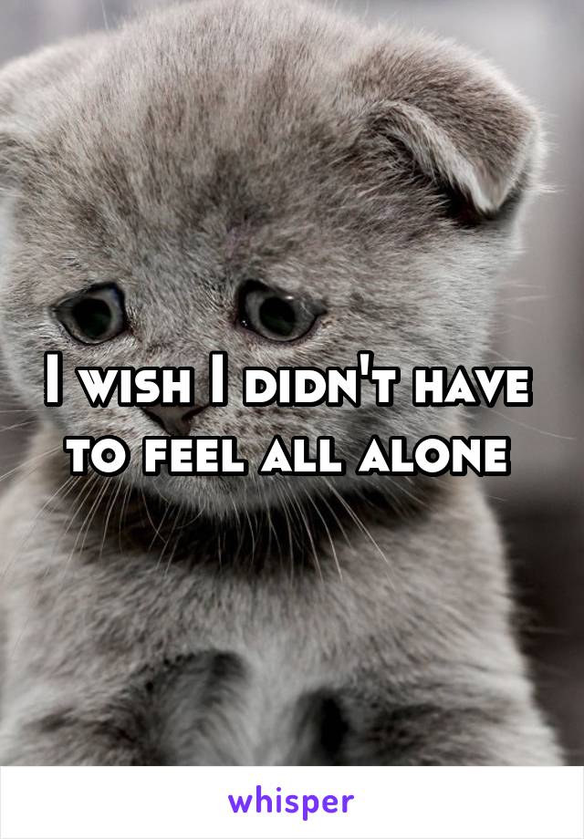 I wish I didn't have  to feel all alone 