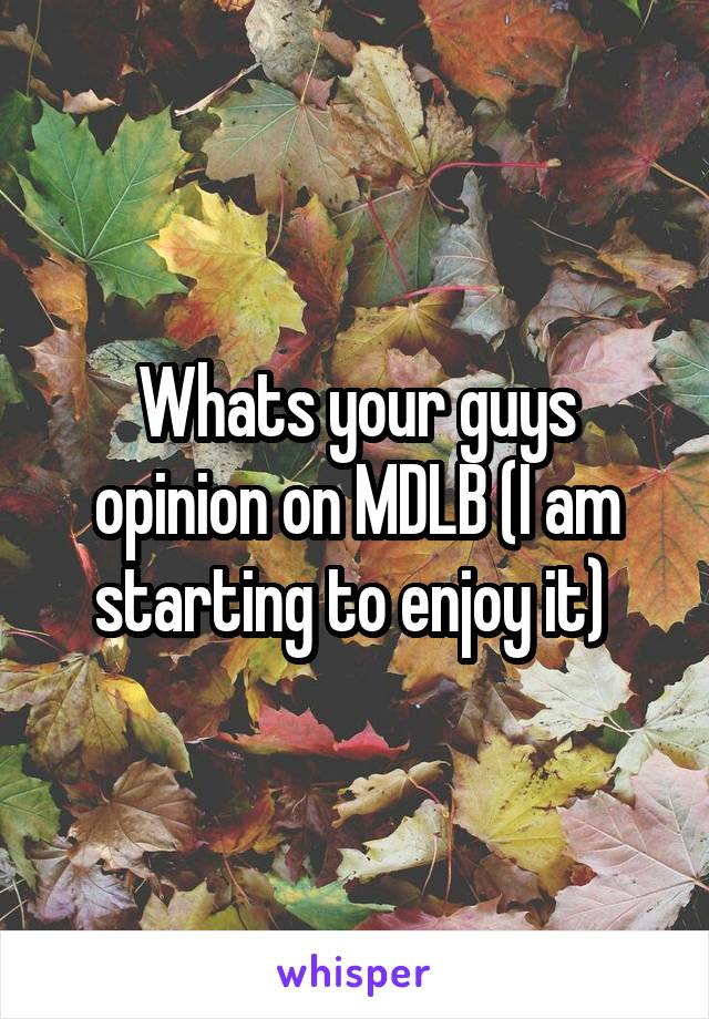 Whats your guys opinion on MDLB (I am starting to enjoy it) 