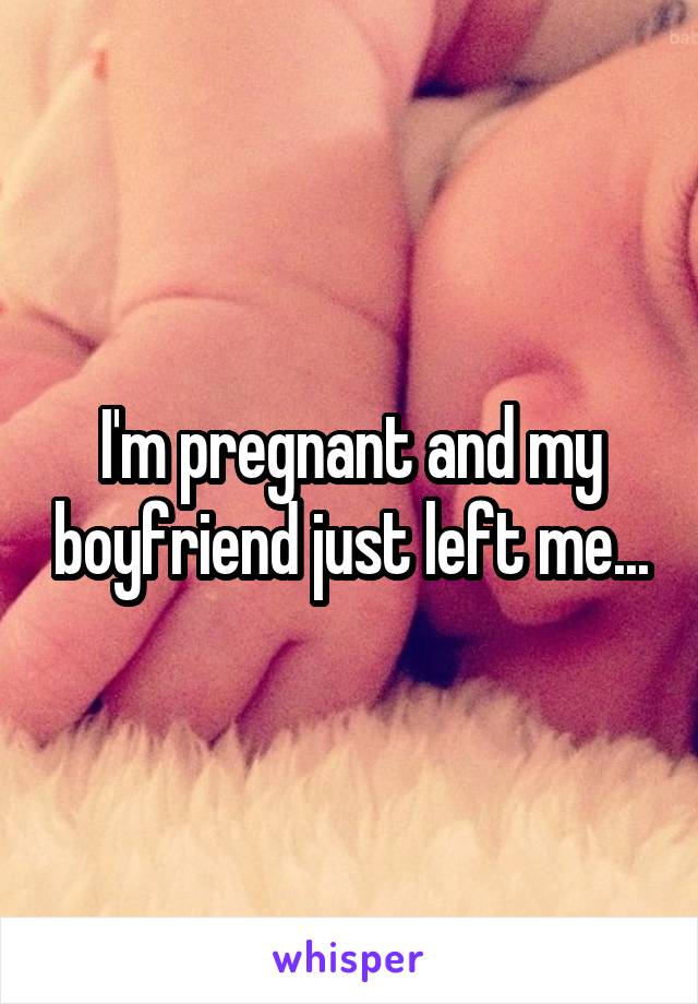 I'm pregnant and my boyfriend just left me...