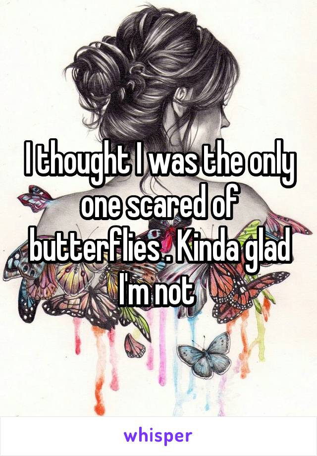 I thought I was the only one scared of butterflies . Kinda glad I'm not 