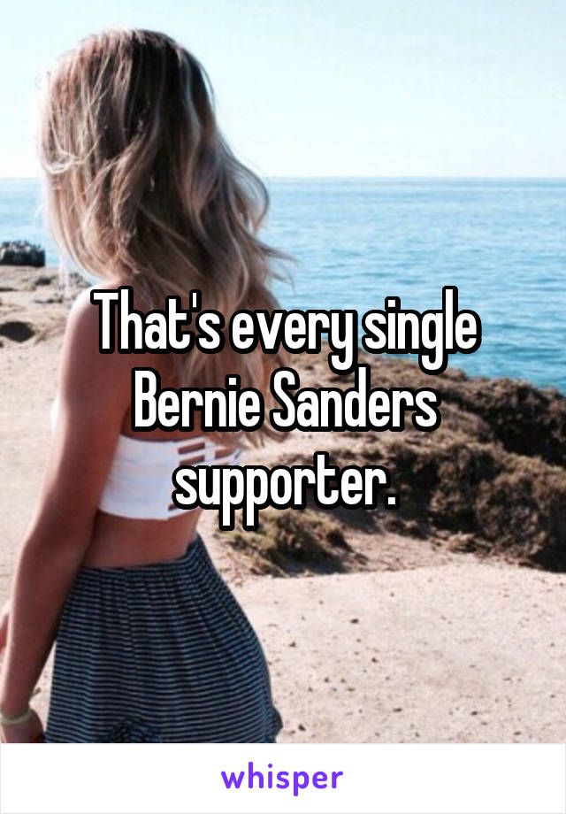 That's every single Bernie Sanders supporter.