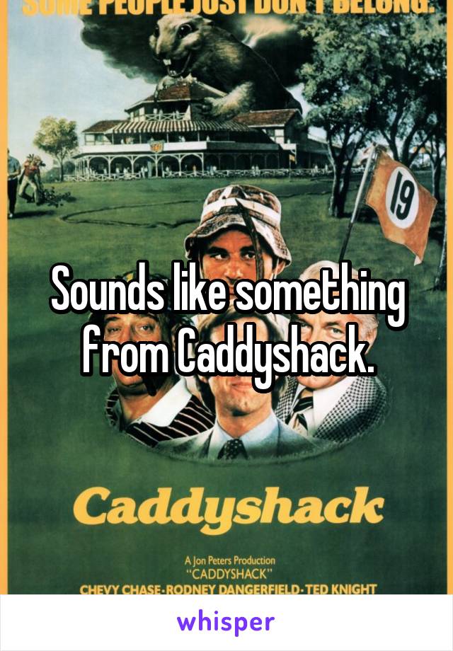 Sounds like something from Caddyshack.