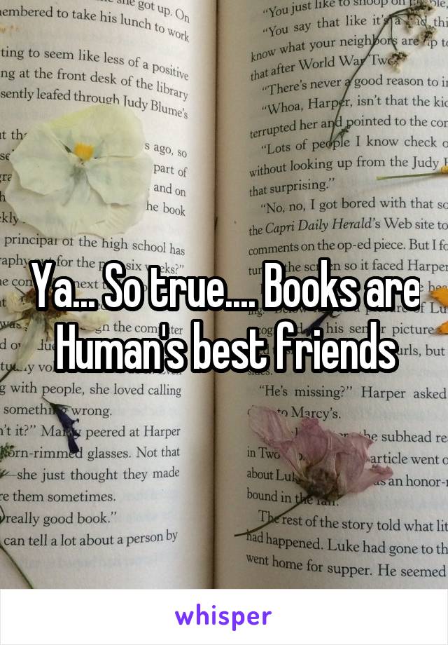 Ya... So true.... Books are Human's best friends