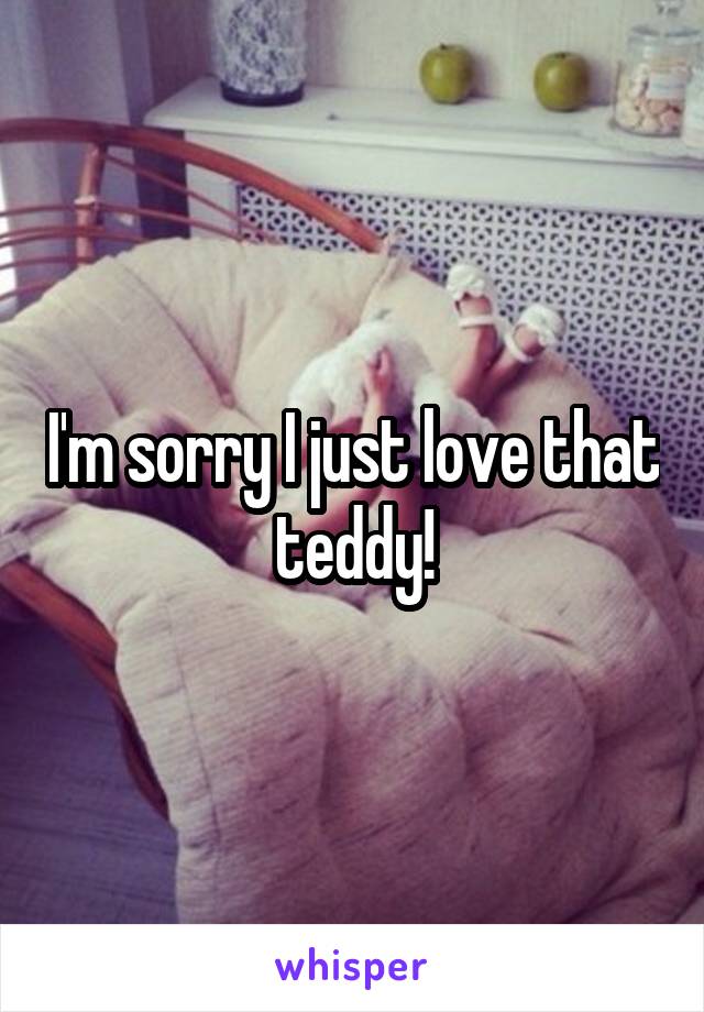 I'm sorry I just love that teddy!