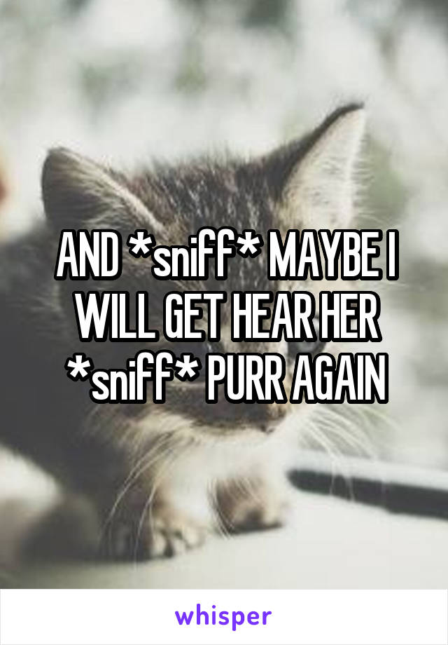 AND *sniff* MAYBE I WILL GET HEAR HER *sniff* PURR AGAIN