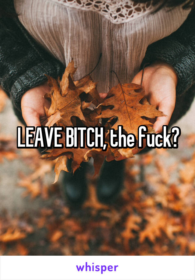 LEAVE BITCH, the fuck?