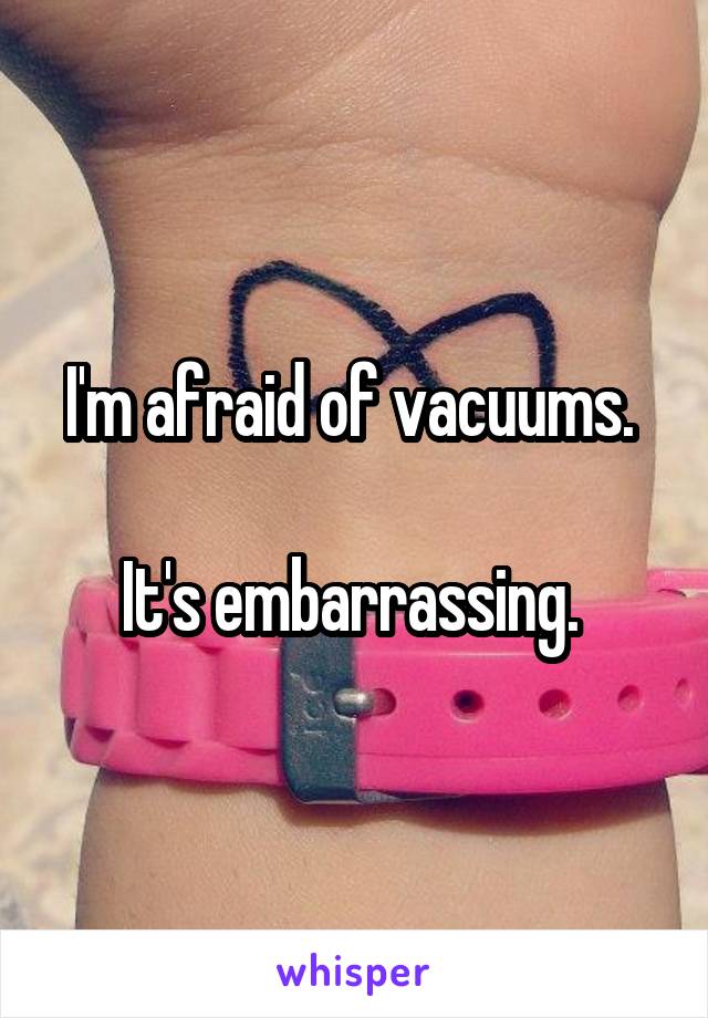 I'm afraid of vacuums. 

It's embarrassing. 