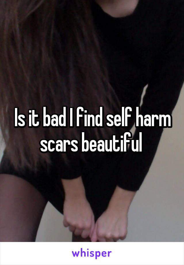 Is it bad I find self harm scars beautiful 