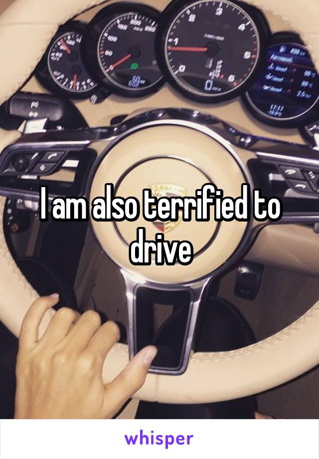 I am also terrified to drive