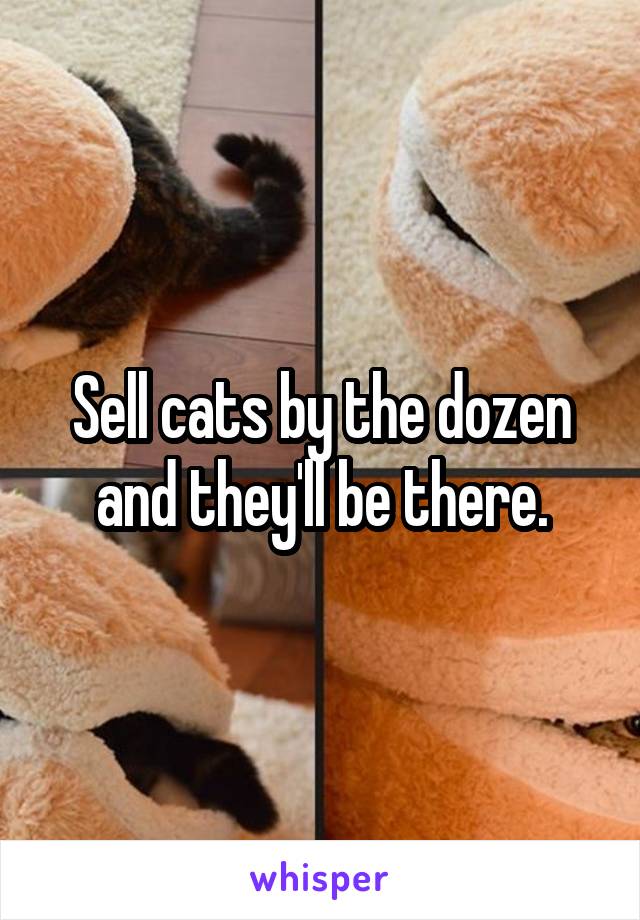 Sell cats by the dozen and they'll be there.