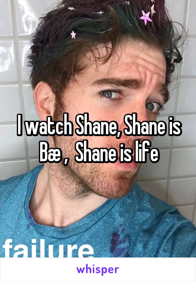 I watch Shane, Shane is Bæ ,  Shane is life
