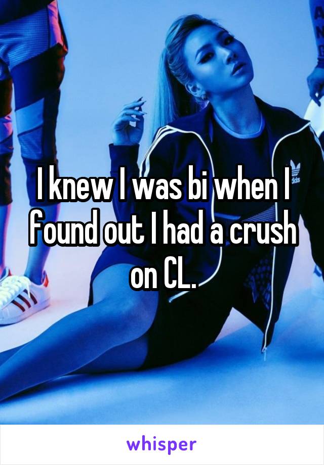 I knew I was bi when I found out I had a crush on CL.