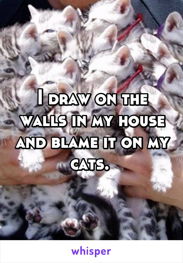 I draw on the walls in my house and blame it on my cats. 